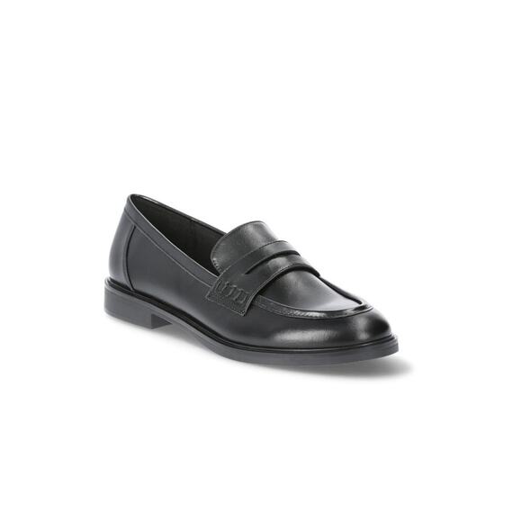Time and Tru Faux Leather Penny Loafers Casual Business Shoes Black Size US9 - Picture 1 of 8